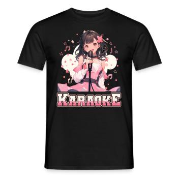 Filles Manga Anime Karaoké - T-shirt homme - noir - Devant - AI Model Male 178 light (178cm)