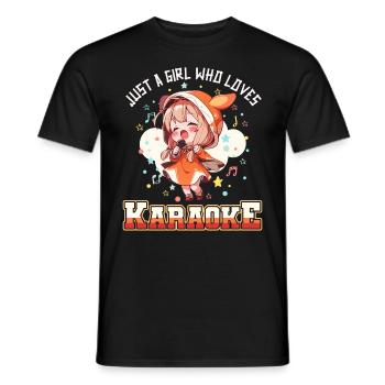 Juste une fille qui aime le karaoké - T-shirt homme - noir - Devant - AI Model Male 178 light (178cm)