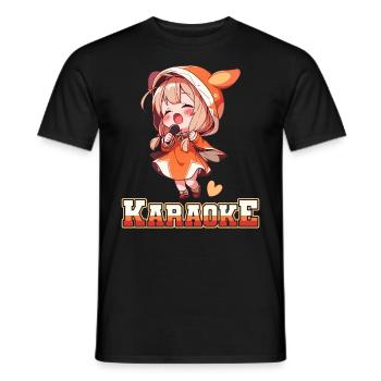 Filles Manga Anime Karaoké - T-shirt homme - noir - Devant - AI Model Male 178 light (178cm)