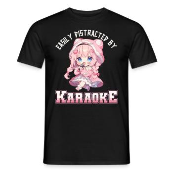 Facilement distrait par le karaoké - T-shirt homme - noir - Devant - AI Model Male 178 light (178cm)
