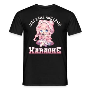 Juste une fille qui aime le karaoké - T-shirt homme - noir - Devant - AI Model Male 178 light (178cm)
