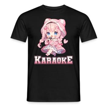 Filles Manga Anime Karaoké - T-shirt homme - noir - Devant - AI Model Male 178 light (178cm)