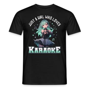 Juste une fille qui aime le karaoké - T-shirt homme - noir - Devant - AI Model Male 178 light (178cm)
