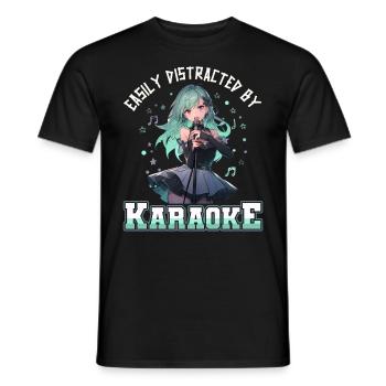 Facilement distrait par le karaoké - T-shirt homme - noir - Devant - AI Model Male 178 light (178cm)
