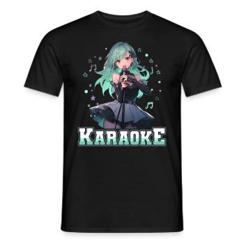 Filles Manga Anime Karaoké - T-shirt homme - noir - Devant - AI Model Male 178 light (178cm)