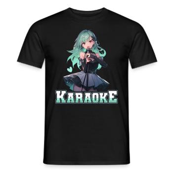 Filles Manga Anime Karaoké - T-shirt homme - noir - Devant - AI Model Male 178 light (178cm)