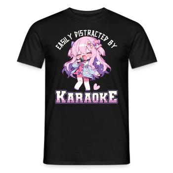 Facilement distrait par le karaoké - T-shirt homme - noir - Devant - AI Model Male 178 light (178cm)