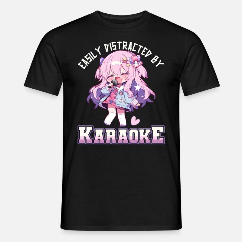 Easily distracted by Karaoke - Männer T-Shirt - Schwarz