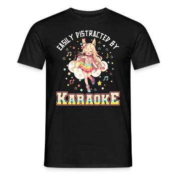 Facilement distrait par le karaoké - T-shirt homme - noir - Devant - AI Model Male 178 light (178cm)