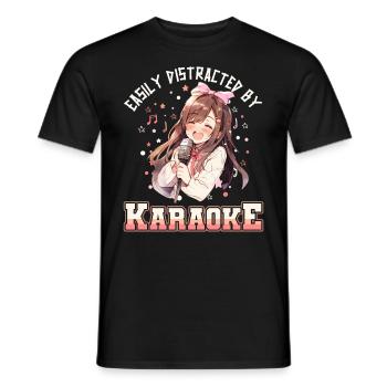 Facilement distrait par le karaoké - T-shirt homme - noir - Devant - AI Model Male 178 light (178cm)