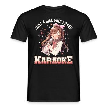 Juste une fille qui aime le karaoké - T-shirt homme - noir - Devant - AI Model Male 178 light (178cm)