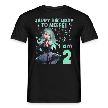 Anime Mandga K-Pop KPop Mädchen 2. Geburtstag - Männer T-Shirt - Schwarz - Vorne - AI Model Male 178 light (178cm)
