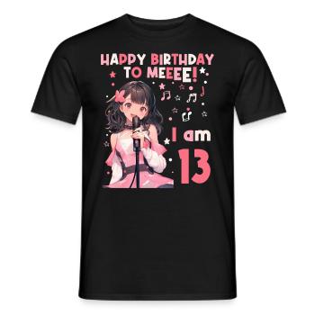 Anime Mandga K-Pop KPop Mädchen 13. Geburtstag - Männer T-Shirt - Schwarz - Vorne - AI Model Male 178 light (178cm)