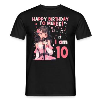 Anime Mandga K-Pop KPop Mädchen 10. Geburtstag - Männer T-Shirt - Schwarz - Vorne - AI Model Male 178 light (178cm)