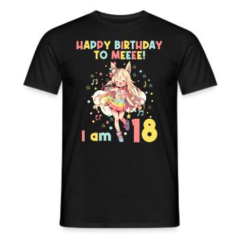 Anime Mandga K-Pop KPop Mädchen 18. Geburtstag - Männer T-Shirt - Schwarz - Vorne - AI Model Male 178 light (178cm)