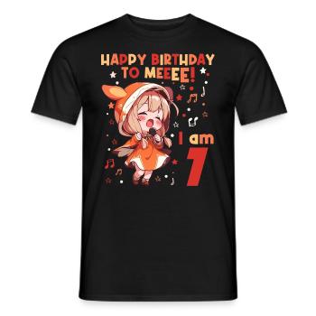 Anime Mandga K-Pop KPop Girl 7ème anniversaire - T-shirt homme - noir - Devant - AI Model Male 178 light (178cm)