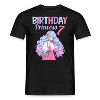Anime Mandga Boba Bubble Tea 7ème anniversaire - T-shirt homme - noir - Devant - AI Model Male 178 light (178cm)