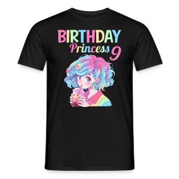 Anime Mandga Boba Bubble Tea 9ème anniversaire - T-shirt homme - noir - Devant - AI Model Male 178 light (178cm)