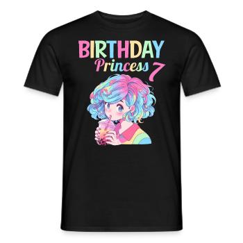 Anime Mandga Boba Bubble Tea 7ème anniversaire - T-shirt homme - noir - Devant - AI Model Male 178 light (178cm)