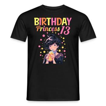 Anime Mandga Boba Bubble Tea 13th Birthday - Men's T-Shirt - black - Front - AI Model Male 178 light (178cm)