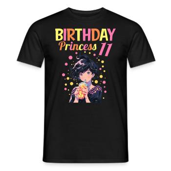 Anime Mandga Boba Bubble Tea 11. Geburtstag - Männer T-Shirt - Schwarz - Vorne - AI Model Male 178 light (178cm)