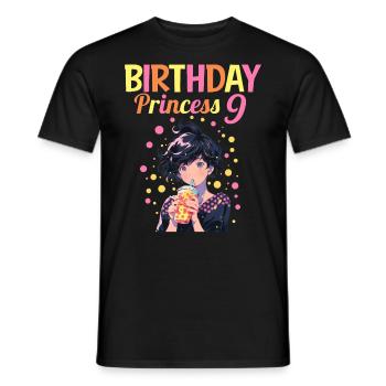 Anime Mandga Boba Bubble Tea 9ème anniversaire - T-shirt homme - noir - Devant - AI Model Male 178 light (178cm)