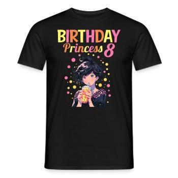 Anime Mandga Boba Bubble Tea 8ème anniversaire - T-shirt homme - noir - Devant - AI Model Male 178 light (178cm)