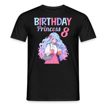 Anime Mandga Boba Bubble Tea 8ème anniversaire - T-shirt homme - noir - Devant - AI Model Male 178 light (178cm)