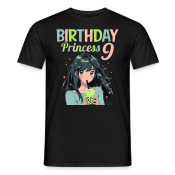 Anime Mandga Boba Bubble Tea 9ème anniversaire - T-shirt homme - noir - Devant - AI Model Male 178 light (178cm)