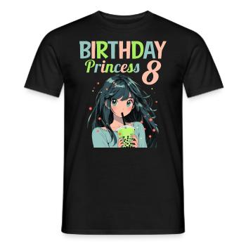 Anime Mandga Boba Bubble Tea 8ème anniversaire - T-shirt homme - noir - Devant - AI Model Male 178 light (178cm)