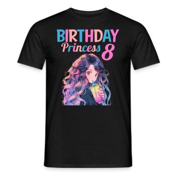 Anime Mandga Boba Bubble Tea 8ème anniversaire - T-shirt homme - noir - Devant - AI Model Male 178 light (178cm)