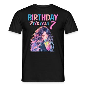 Anime Mandga Boba Bubble Tea 7ème anniversaire - T-shirt homme - noir - Devant - AI Model Male 178 light (178cm)