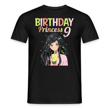 Anime Mandga Boba Bubble Tea 9ème anniversaire - T-shirt homme - noir - Devant - AI Model Male 178 light (178cm)