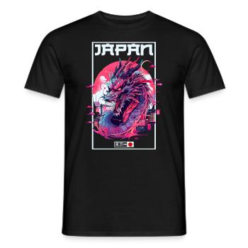 Tokyo Asie 80s Dragon Dragon Rétro Japonais - T-shirt homme - noir - Devant - AI Model Male 178 light (178cm)