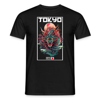 Tokyo Asie 80s Dragon Dragon Rétro Japonais - T-shirt homme - noir - Devant - AI Model Male 178 light (178cm)