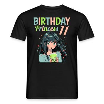 Anime Mandga Boba Bubble Tea 11. Geburtstag - Männer T-Shirt - Schwarz - Vorne - AI Model Male 178 light (178cm)