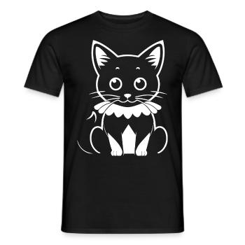 Funny Cat Silhouette Cheeky Fun Cats - Men's T-Shirt - black - Front - AI Model Male 178 light (178cm)