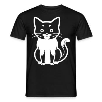 Funny Cat Silhouette Cheeky Fun Cats - Men's T-Shirt - black - Front - AI Model Male 178 light (178cm)