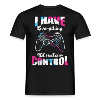 Contrôleur de jeu Gamer Contrôleur de jeu vidéo - T-shirt homme - noir - Devant - AI Model Male 178 light (178cm)