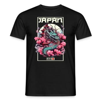 Tokyo Asie 80s Dragon Dragon Rétro Japonais - T-shirt homme - noir - Devant - AI Model Male 178 light (178cm)