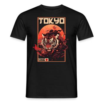 Tokyo Asie 80s Rétro Tiger Japonais - T-shirt homme - noir - Devant - AI Model Male 178 light (178cm)