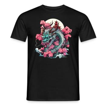 Tokyo Asie 80s Dragon Dragon Rétro Japonais - T-shirt homme - noir - Devant - AI Model Male 178 light (178cm)
