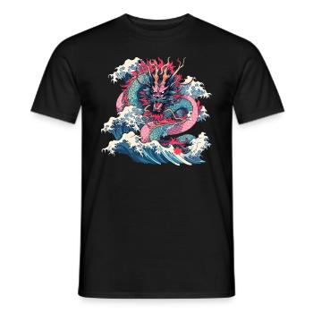 Tokyo Asie 80s Dragon Dragon Rétro Japonais - T-shirt homme - noir - Devant - AI Model Male 178 light (178cm)