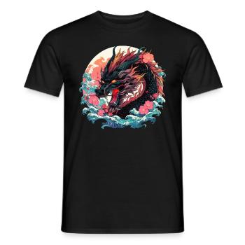 Tokyo Asie 80s Dragon Dragon Rétro Japonais - T-shirt homme - noir - Devant - AI Model Male 178 light (178cm)