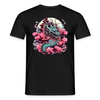 Tokyo Asie 80s Dragon Dragon Rétro Japonais - T-shirt homme - noir - Devant - AI Model Male 178 light (178cm)
