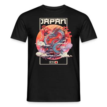 Tokyo Asie 80s Dragon Dragon Rétro Japonais - T-shirt homme - noir - Devant - AI Model Male 178 light (178cm)