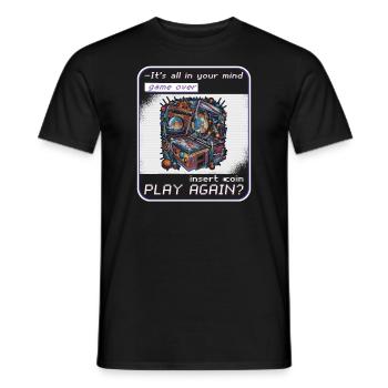 Pinball Pinball Machine Arcade Gamer Funny - Men's T-Shirt - black - Front - AI Model Male 178 light (178cm)