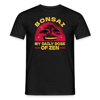 bonsai tree plants bonsai tree funny zen live - Men's T-Shirt - black - Front - AI Model Male 178 light (178cm)