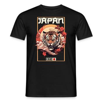 Tokyo Asie 80s Rétro Tiger Japonais - T-shirt homme - noir - Devant - AI Model Male 178 light (178cm)