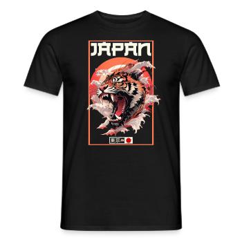 Tokyo Asie 80s Rétro Tiger Japonais - T-shirt homme - noir - Devant - AI Model Male 178 light (178cm)